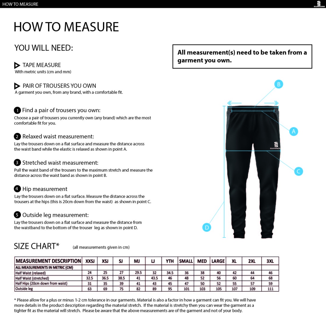 Merrow CC - Dual Skinny Pant - Unisex Fit - Size Guide